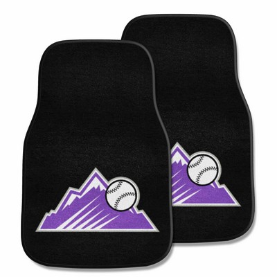 Fan Mats  LLC Colorado Rockies 2-pc Carpet Car Mat Set Black