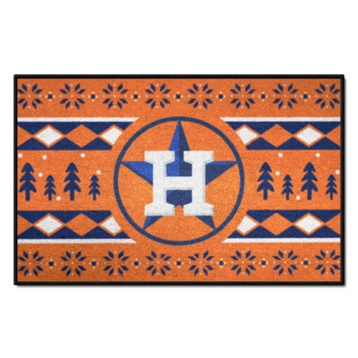 Fan Mats  LLC Houston Astros Starter Mat Holiday Sweater Orange