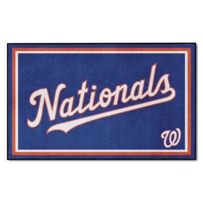 Fan Mats  LLC Washington Nationals 4x6 Rug Navy