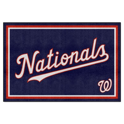 Fan Mats  LLC Washington Nationals 5x8 Rug Navy