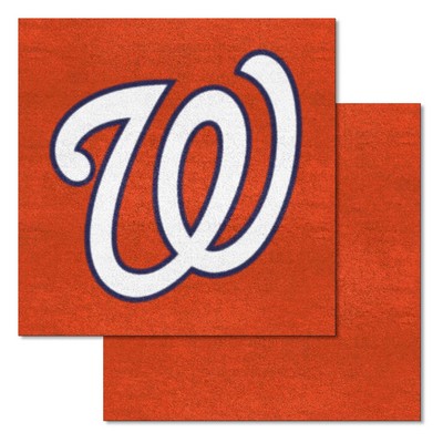 Fan Mats  LLC Washington Nationals Team Carpet Tiles Red