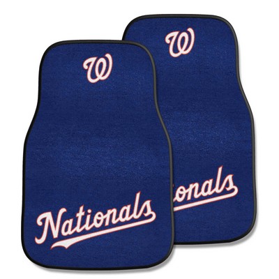 Fan Mats  LLC Washington Nationals 2-pc Carpet Car Mat Set Navy