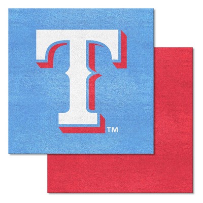 Fan Mats  LLC Texas Rangers Team Carpet Tiles Blue