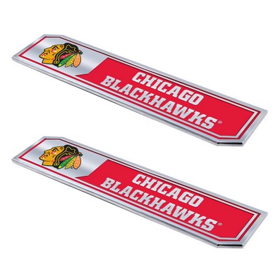 Fan Mats  LLC Chicago Blackhawks Embossed Truck Emblem 2-pk Red