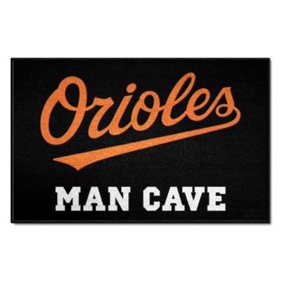 Fan Mats  LLC Baltimore Orioles Starter Mat Man Cave Black