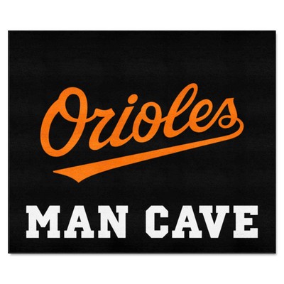 Fan Mats  LLC Baltimore Orioles Tailgater Mat Man Cave Black