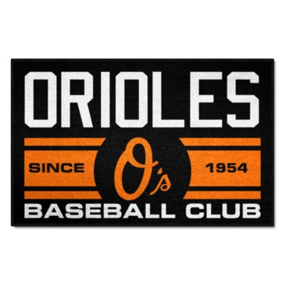 Fan Mats  LLC Baltimore Orioles Starter Mat Uniform Black