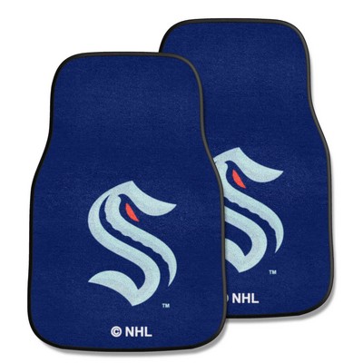 Fan Mats  LLC Seattle Kraken 2-pc Carpet Car Mat Set Navy