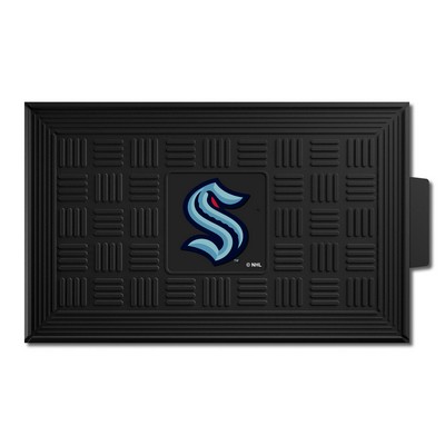 Fan Mats  LLC Seattle Kraken Medallion Door Mat Black