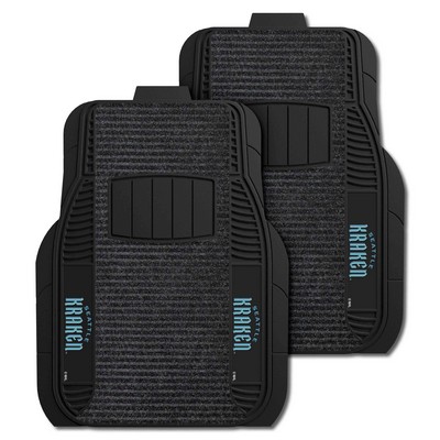 Fan Mats  LLC Seattle Kraken 2-pc Deluxe Car Mat Set Black