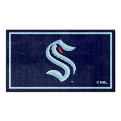 Fan Mats  LLC Seattle Kraken 3x5 Rug Navy