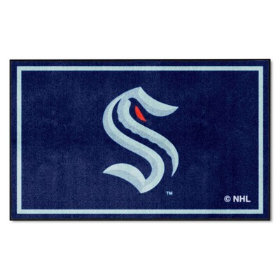 Fan Mats  LLC Seattle Kraken 4x6 Rug Navy