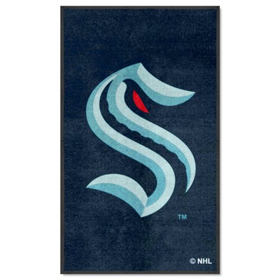 Fan Mats  LLC Seattle Kraken 3x5 Logo Mat Portrait Navy