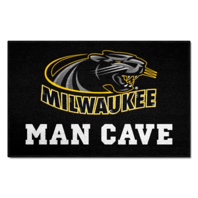 Fan Mats  LLC Wisconsin-Milwaukee Panthers Starter Mat Man Cave Black