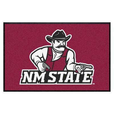 Fan Mats  LLC New Mexico State Lobos 4x6 Logo Mat Landscape Crimson