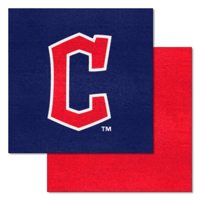 Fan Mats  LLC Cleveland Guardians Team Carpet Tiles Red