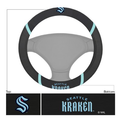 Fan Mats  LLC Seattle Kraken Steering Wheel Cover Black