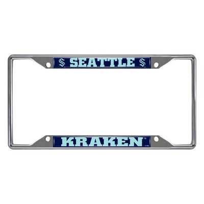 Fan Mats  LLC Seattle Kraken License Plate Frame Chrome