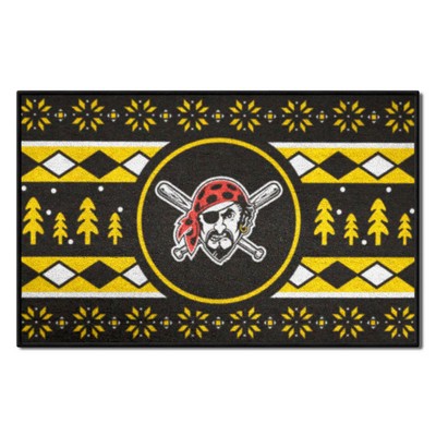 Fan Mats  LLC Pittsburgh Pirates Starter Mat Holiday Sweater Black