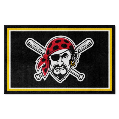 Fan Mats  LLC Pittsburgh Pirates 4x6 Rug Black