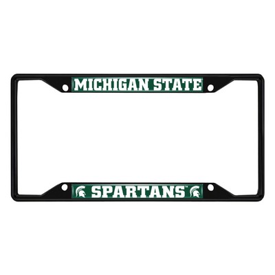 Fan Mats  LLC Michigan State Spartans License Plate Frame Black Green