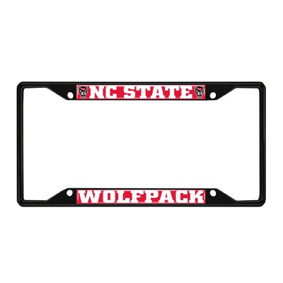 Fan Mats  LLC NC State Wolfpack License Plate Frame Black Black