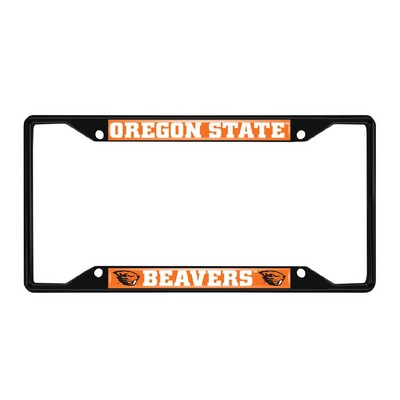 Fan Mats  LLC Oregon State Beavers License Plate Frame Black Black