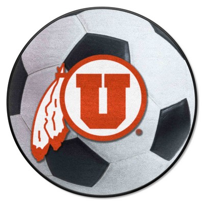 Fan Mats  LLC Utah Utes Soccer Ball Mat White