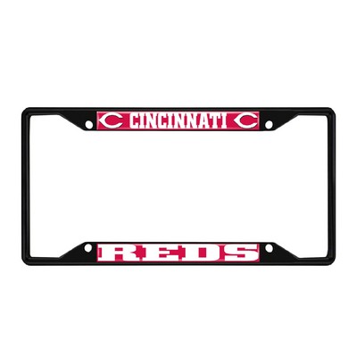 Fan Mats  LLC Cincinnati Reds License Plate Frame Black Red