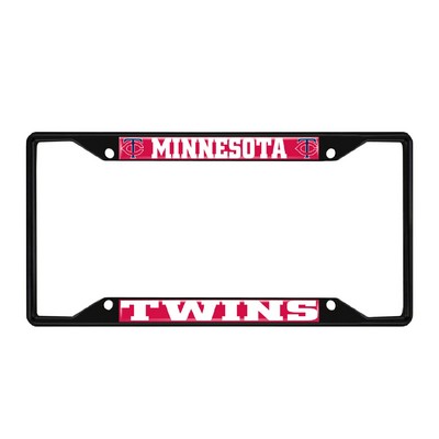 Fan Mats  LLC Minnesota Twins License Plate Frame Black Red