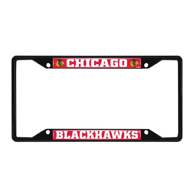 Fan Mats  LLC Chicago Blackhawks License Plate Frame Black Red