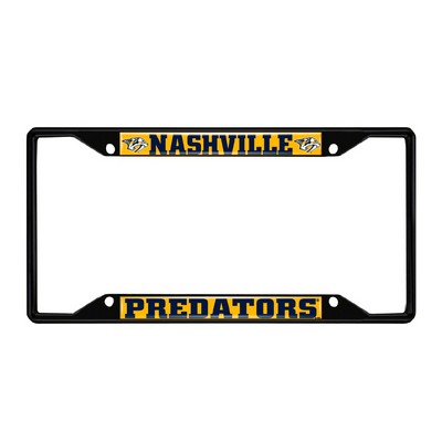 Fan Mats  LLC Nashville Predators License Plate Frame Black Yellow