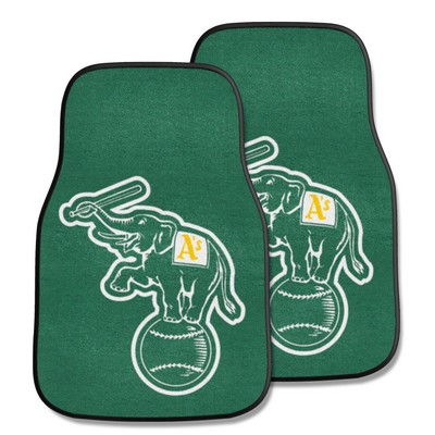 Fan Mats  LLC Oakland Athletics 2-pc Carpet Car Mat Set Green