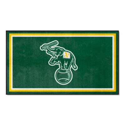 Fan Mats  LLC Oakland Athletics 3x5 Rug Green