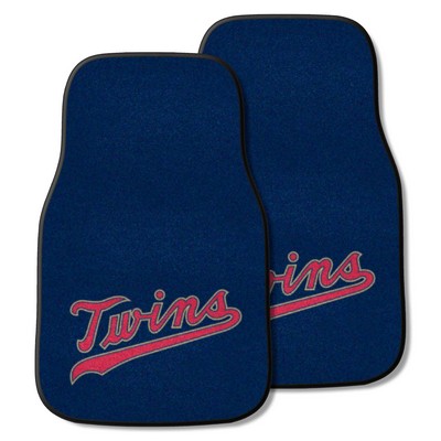 Fan Mats  LLC Minnesota Twins 2-pc Carpet Car Mat Set Navy