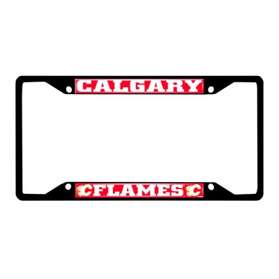 Fan Mats  LLC Calgary Flames License Plate Frame Black Red