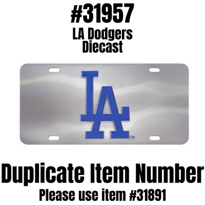 Fan Mats  LLC Los Angeles Dodgers Diecast License Plate Stainless Steel