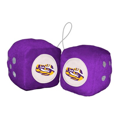 Fan Mats  LLC LSU Tigers Fuzzy Dice Purple