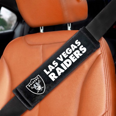 Fan Mats  LLC Las Vegas Raiders Embroidered Seatbelt Pad Pair Black