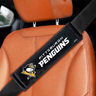 Fan Mats  LLC Pittsburgh Penguins Embroidered Seatbelt Pad Pair Black