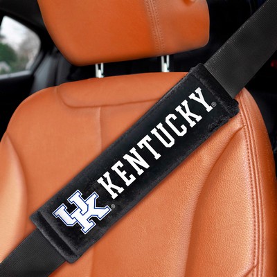 Fan Mats  LLC Kentucky Wildcats Embroidered Seatbelt Pad Pair Black