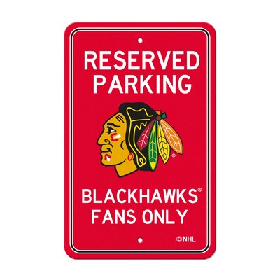 Fan Mats  LLC Chicago Blackhawks Parking Sign Black