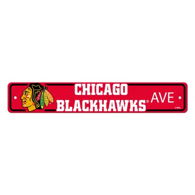 Fan Mats  LLC Chicago Blackhawks Street Sign Black