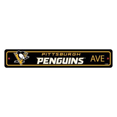 Fan Mats  LLC Pittsburgh Penguins Street Sign Black