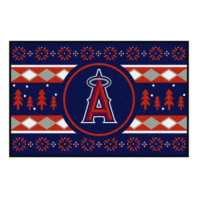 Fan Mats  LLC Los Angeles Angels Starter Mat Holiday Sweater Navy