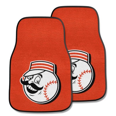 Fan Mats  LLC Cincinnati Reds 2-pc Carpet Car Mat Set Red