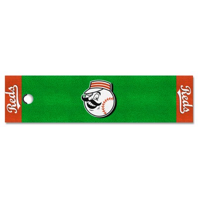 Fan Mats  LLC Cincinnati Reds Putting Green Mat Green