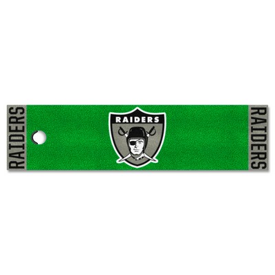 Fan Mats  LLC Las Vegas Raiders Putting Green Mat - 1.5ft. x 6ft., NFL Vintage Green