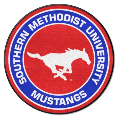 Fan Mats  LLC SMU Mustangs Roundel Mat Red