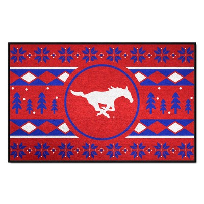 Fan Mats  LLC SMU Mustangs Starter Mat Holiday Sweater Red